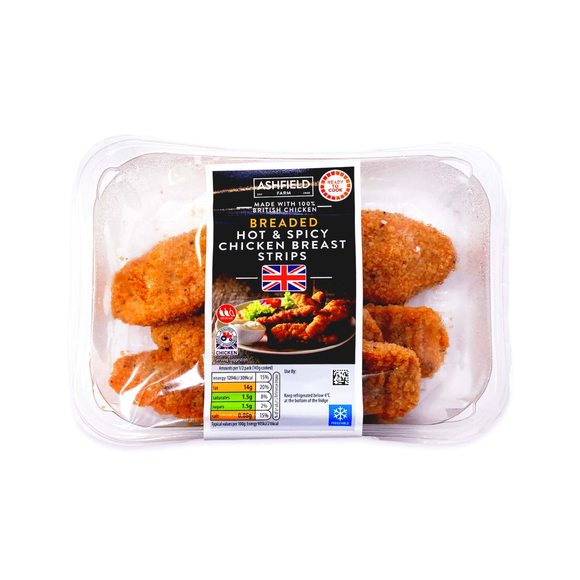 Ashfield Farm Breaded Hot & Spicy Chicken Breast Strips 305g